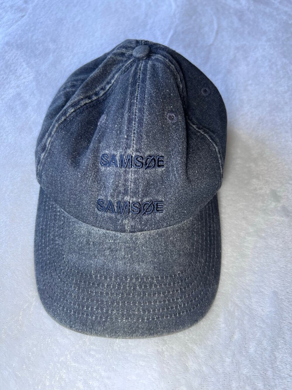 Samsøe & Samsøe Denim Baseball Cap Salute Blue Adjustable Hat Minimal
